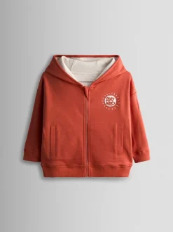 Safari Orange rouille - Sweat à capuche réversible JoJo Maman Bébé color block