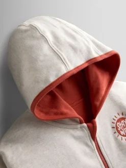 Safari Orange rouille - Sweat à capuche réversible JoJo Maman Bébé color block