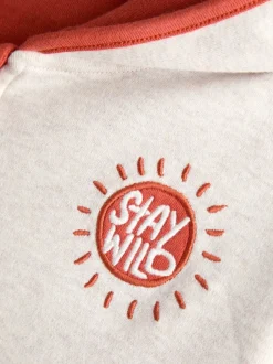 Safari Orange rouille - Sweat à capuche réversible JoJo Maman Bébé color block