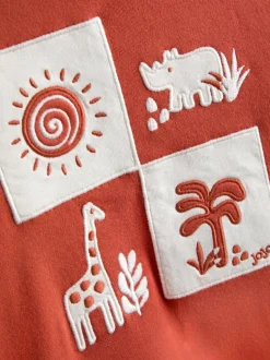 Safari Orange rouille - Sweat à capuche réversible JoJo Maman Bébé color block