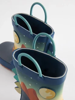 Scène de dinosaure de la marine - Bottes de pluie à poignée
