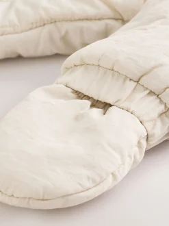 Slogan écru Little One Back - Combinaison de bébé matelassée en nylon