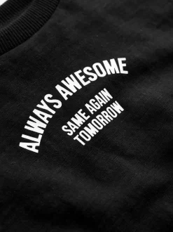 Slogan noir - T-shirt semi-uni à manches longues (3mois-7ans)