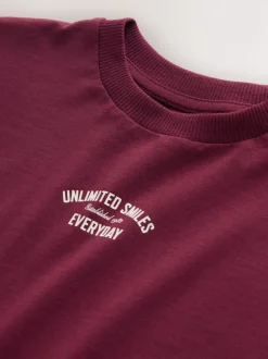 Slogan rouge baie - T-shirt Manches courtes Back Imprimé (3mths-7yrs)