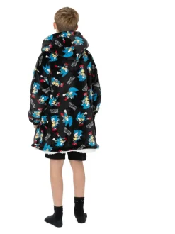 Sonic noir foncé - Sweat à capuche Vanilla Underground couverture imprimé sur l’ensemble