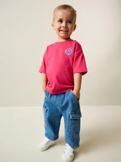 sourire Rose - Petit t-shirt graphique à manches courtes (3mois à7ans)