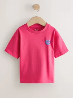 sourire Rose - Petit t-shirt graphique à manches courtes (3mois à7ans)