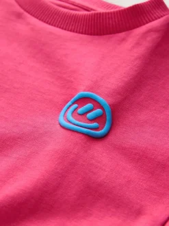 sourire Rose - Petit t-shirt graphique à manches courtes (3mois à7ans)