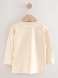 Spaghetti blanc - T-shirt imprimé graphique à manches longues (3mois-8ans)