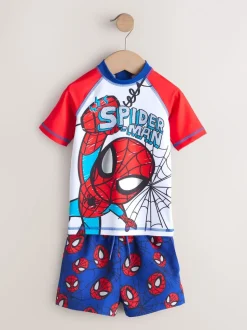 Spiderman - Ensemble Rash Gilet et short de bain (3mois-7ans)
