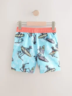 Squelette bleu pâle - Shorts de bain imprimés (3-16yrs)