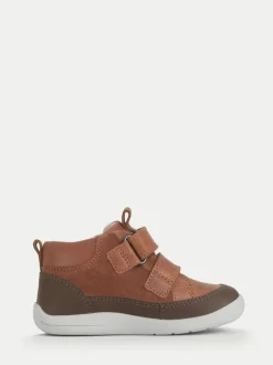 Start-Rite Rove Bottes de marche à double bande en cuir et Daim Marron pour enfant