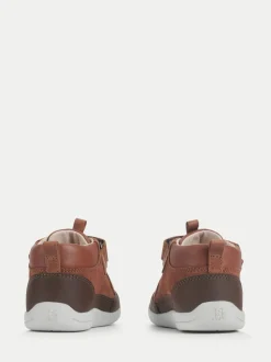 Start-Rite Rove Bottes de marche à double bande en cuir et Daim Marron pour enfant