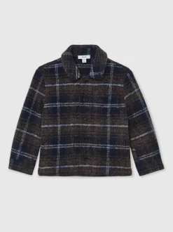 Surchemise à carreaux boutonnée Reiss Sam en laine