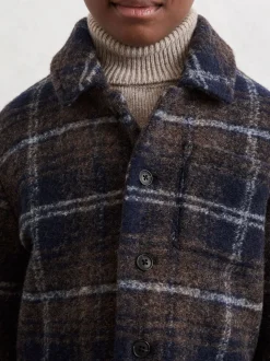 Surchemise à carreaux boutonnée Reiss Sam en laine