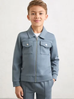 Surchemise zippée en interlock haut de gamme Reiss Médina