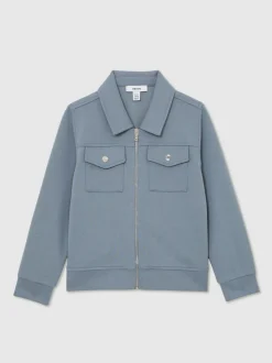 Surchemise zippée en interlock haut de gamme Reiss Médina