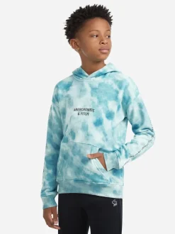 Sweat à capuche Abercrombie & Fitch à logo et imprimé tie-dye