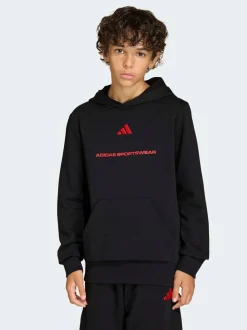 Sweat à capuche adidas en polaire à slogan