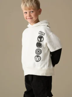 Sweat à capuche Angel & Rocket Marvel à manches factices