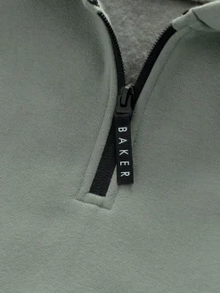 Sweat à capuche Baker by Ted Baker vert oversize à motif graphique dans le dos