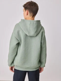 Sweat à capuche Baker by Ted Baker vert texturé