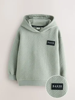 Sweat à capuche Baker by Ted Baker vert texturé
