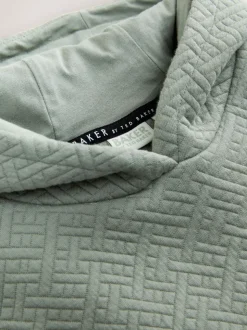 Sweat à capuche Baker by Ted Baker vert texturé