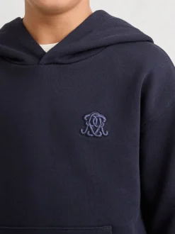 Sweat à capuche décontracté brodé avec monogramme Reiss Conlin