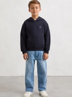 Sweat à capuche décontracté brodé avec monogramme Reiss Conlin