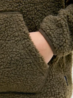 Sweat à capuche JACK & JONES Junior en polaire verte