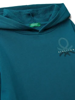 Sweat-shirt à capuche Benetton Garçons Bleu à logo Imprimé (6-14 ans)