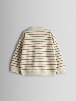 Sweat-shirt JoJo Maman Bébé semi-zippé à rayures