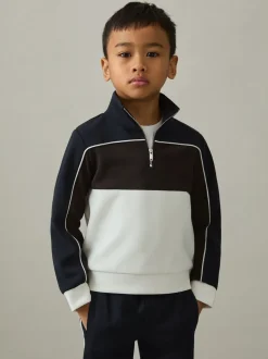 Sweat-shirt Reiss Katoon color block à encolure zippée