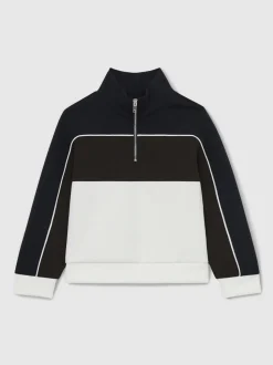 Sweat-shirt Reiss Katoon color block à encolure zippée