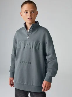 Sweat-shirt smALLSAINTS Biggy oversize à demi-fermeture éclair