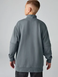 Sweat-shirt smALLSAINTS Biggy oversize à demi-fermeture éclair