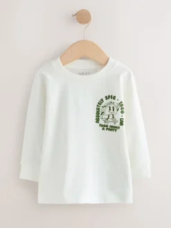 Taco bleu/vert - Lot de 3 t-shirts imprimés graphiques à manches longues (3mois-7ans)