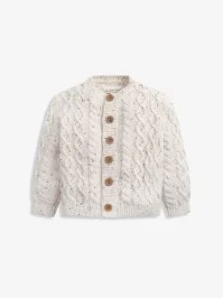 The Little Tailor Cardigan Bébé en Coton Torsadé Nature