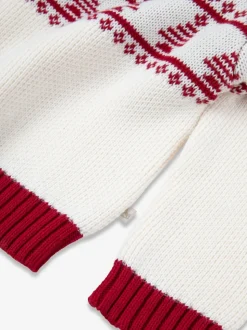 The Little Tailor pull en coton semi-jacquard de Noël Cream bébé
