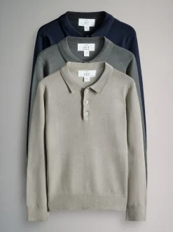 The Set lot de 3 pulls à col en maille à manches longues