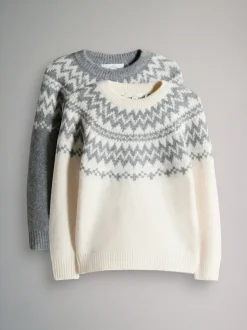 The Set lot de 2 pulls unisexes en maille jacquard famille enfant