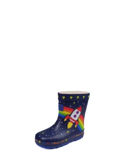 ToeZone Bottes en caoutchouc Blue Quinn Space Rocket