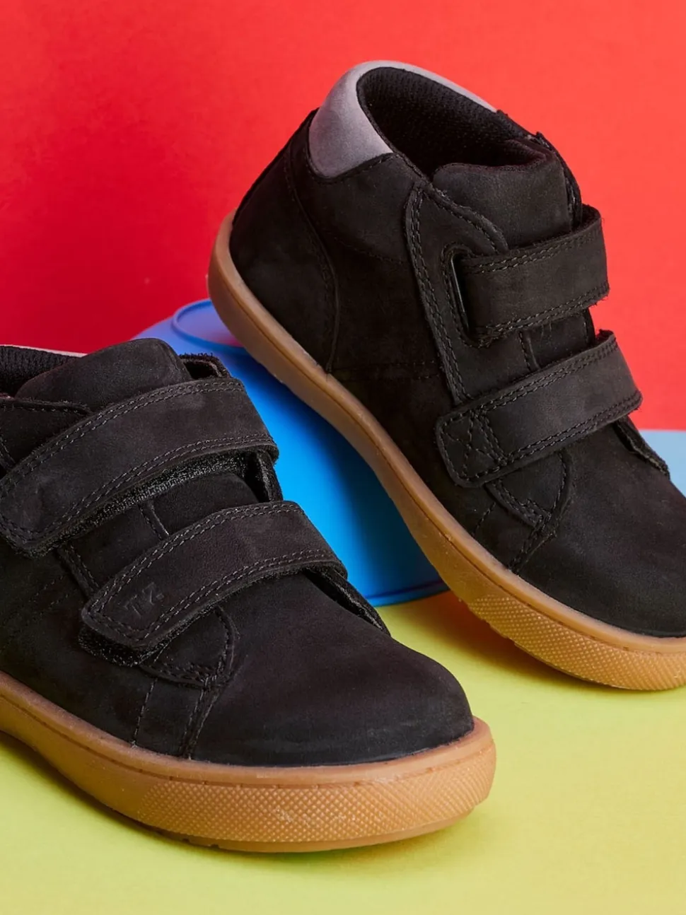 Toezone Grayson Garçons Nubuck Cuir Rip Tape Noir Bottes