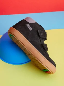 Toezone Grayson Garçons Nubuck Cuir Rip Tape Noir Bottes