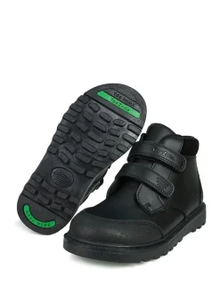 Toezone Levi Garçons Rip Tape Noir Ankle Bottes with Toe Bumper