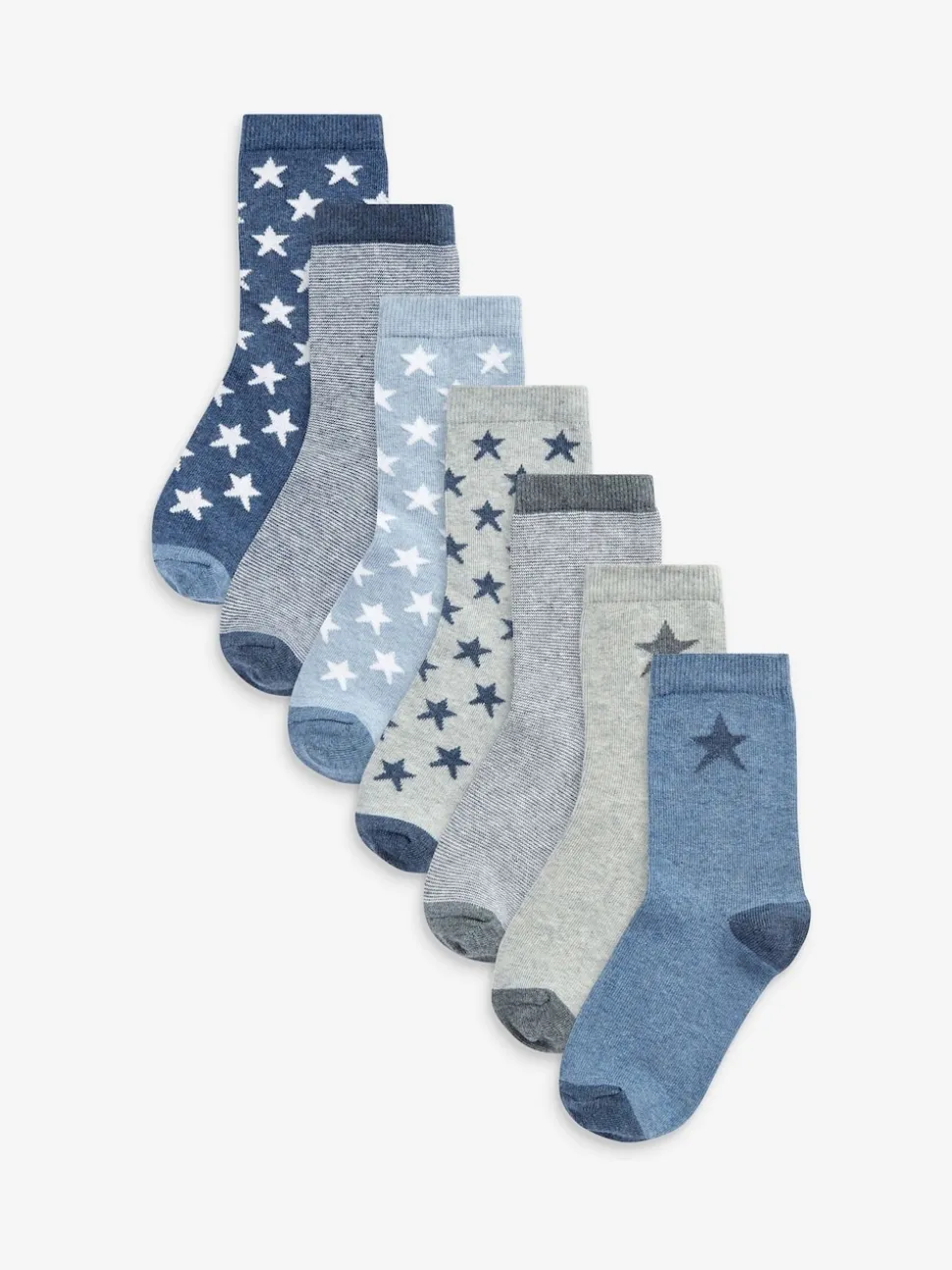 Étoiles bleues - Paquet de chaussettes en coton riche 7