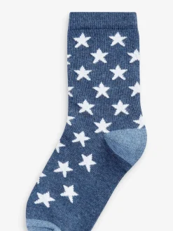 Étoiles bleues - Paquet de chaussettes en coton riche 7