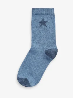 Étoiles bleues - Paquet de chaussettes en coton riche 7
