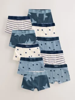 Étoiles et rayures bleues - Lot de 10 boxers (1.5-16ans)